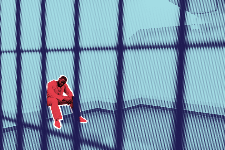 Man in jail cell